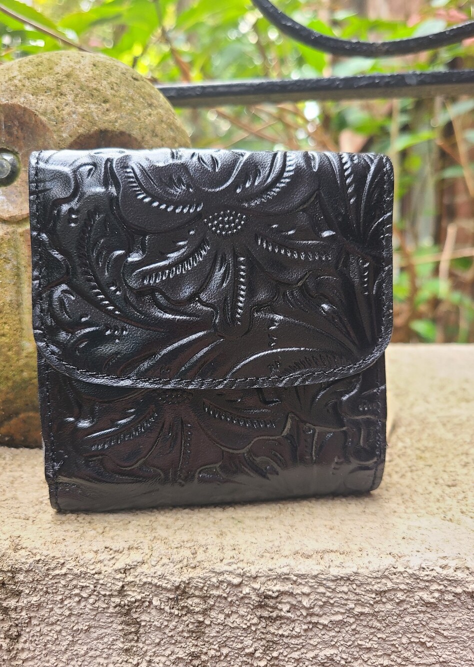 Patricia Nash Black Astra Tooled Wallet NWT